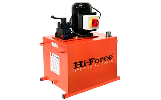 پمپ برقی (الکتریکی) هیدرولیکی دبی بالا تک فاز و سه فاز 700 بار دو سرعته مدل HEP5-Range ساخت هایفورس انگلستان